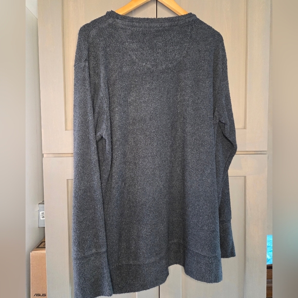 Oversized And Cozy 'Weekend' Charcoal Long Sleeve Top - Picture 3 of 3